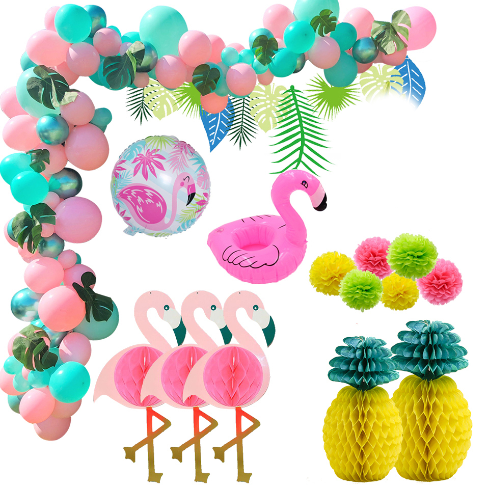 Confetti Balloon Set - 1set Hawaiian Party Decoration Flamingo Pineapple