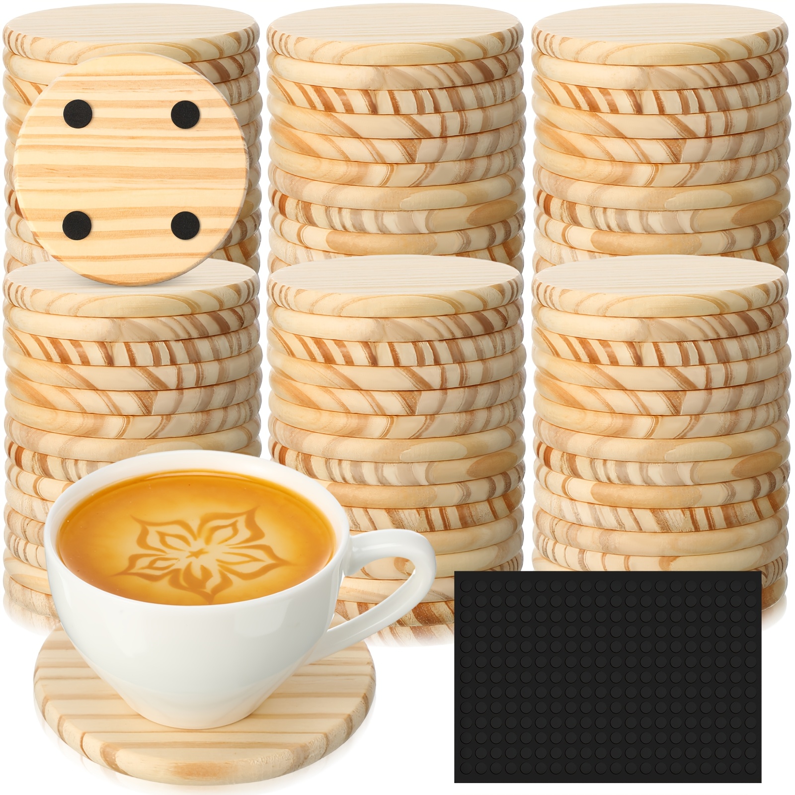 Wedding Supply Kit - 72pcs Unfinished Wood Coasters 4
