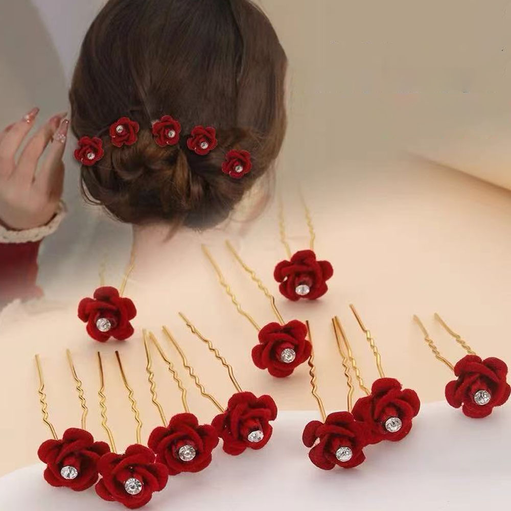 Wedding Supply Store - 10Pcs Rose Hair Accessories Wedding Bride