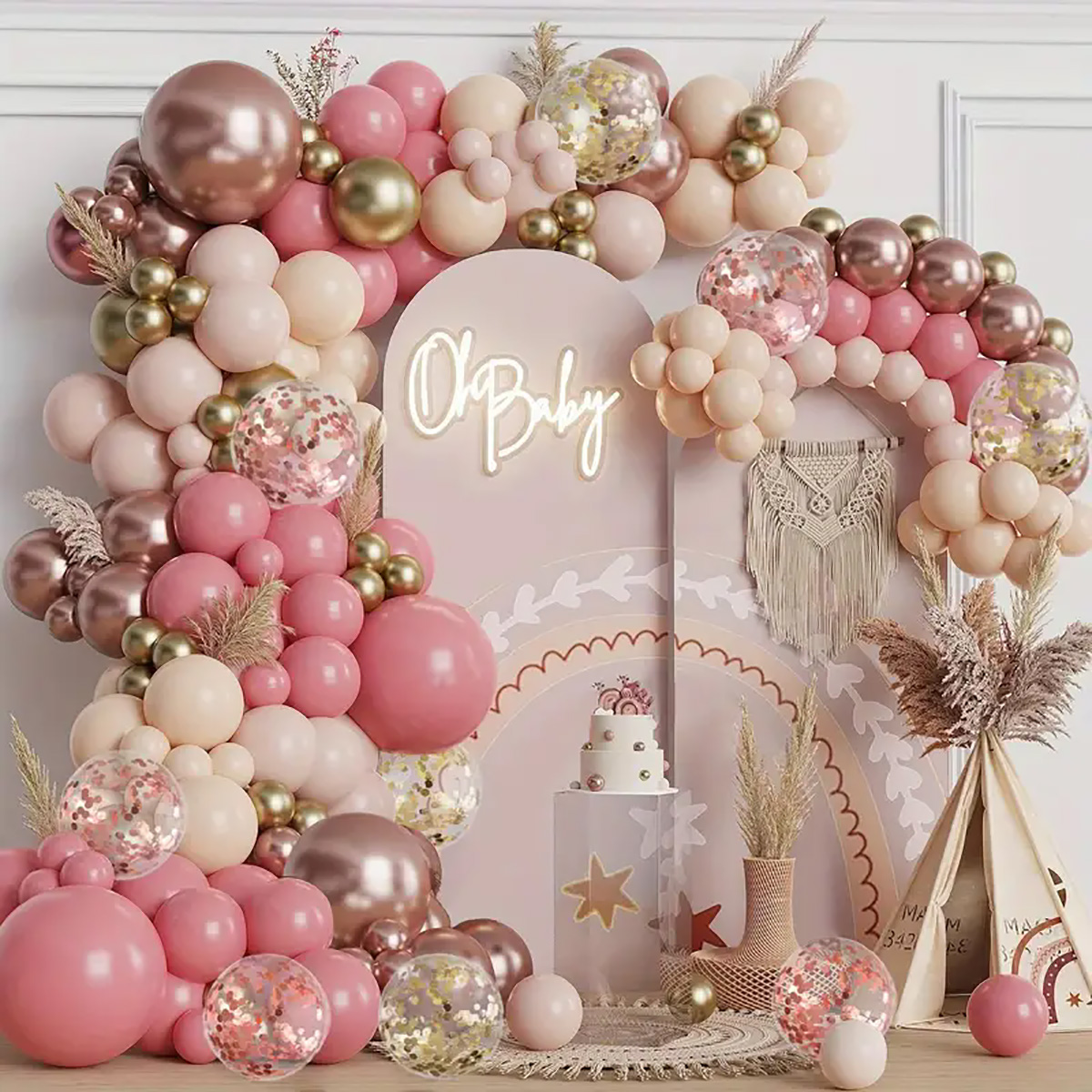Wedding Supply Kit - 137pcs Vintage Pink Rose White Sand