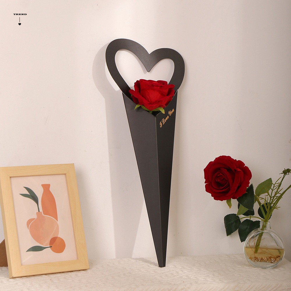 Wedding Packaging - 10pcs Romantic Heart Single Flower Box