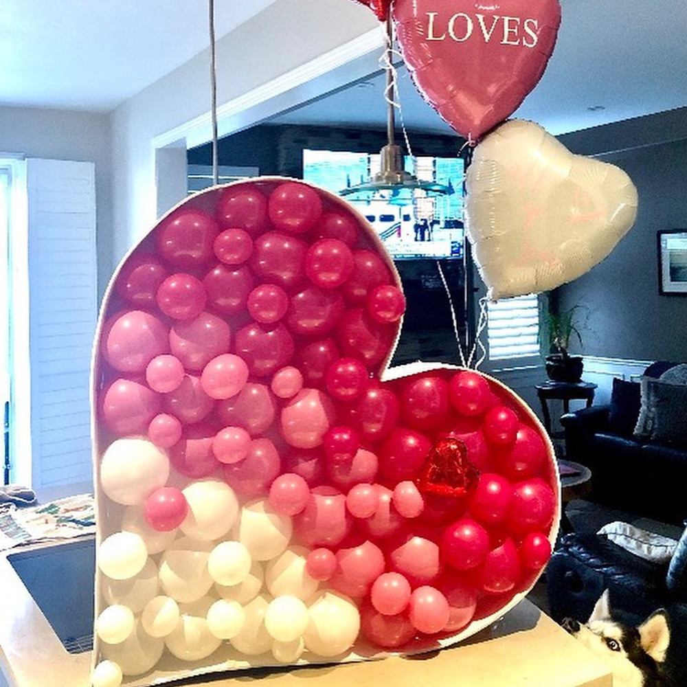 Big Love Heart Mosaic DIY Gian - đánh giá và giá Confetti Balloon Set