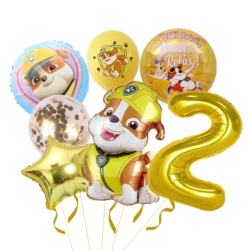 7pcs Paw Patrol Rubble Balloon - đánh giá và giá Confetti Balloon Set