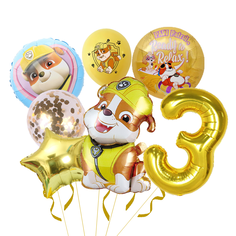 7pcs Paw Patrol Rubble Balloon - đánh giá và giá Confetti Balloon Set