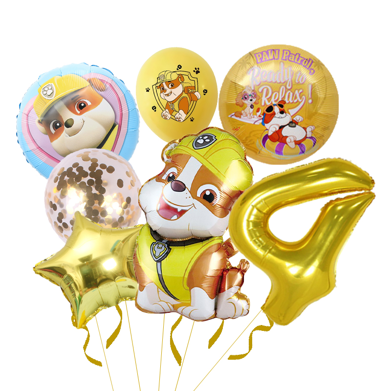 7pcs Paw Patrol Rubble Balloon - đánh giá và giá Confetti Balloon Set