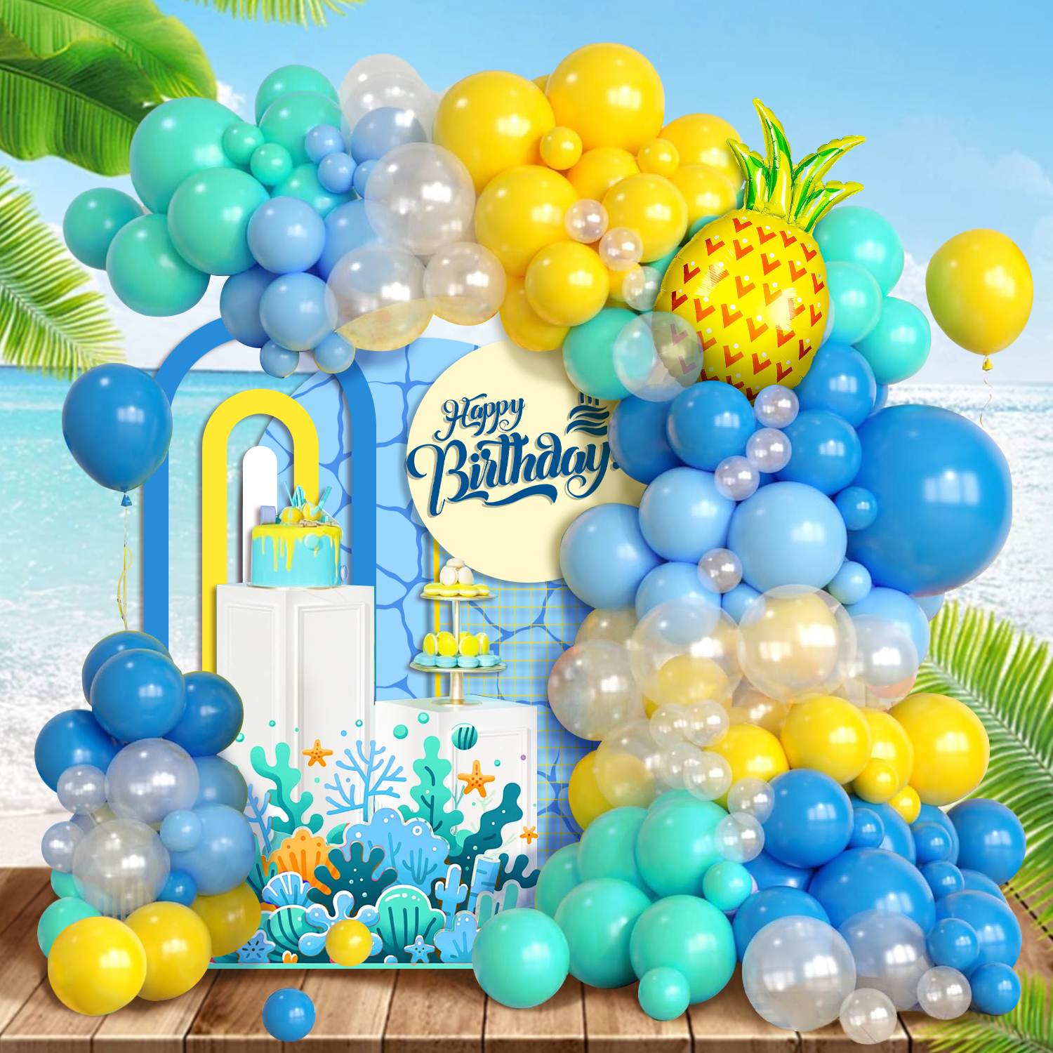 124-Piece Seaside Pineapple Th - đánh giá và giá Wedding Supply Kit