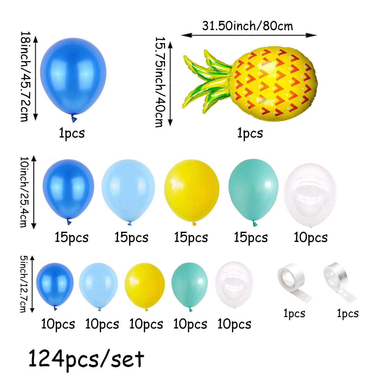 124-Piece Seaside Pineapple Th - đánh giá và giá Wedding Supply Kit