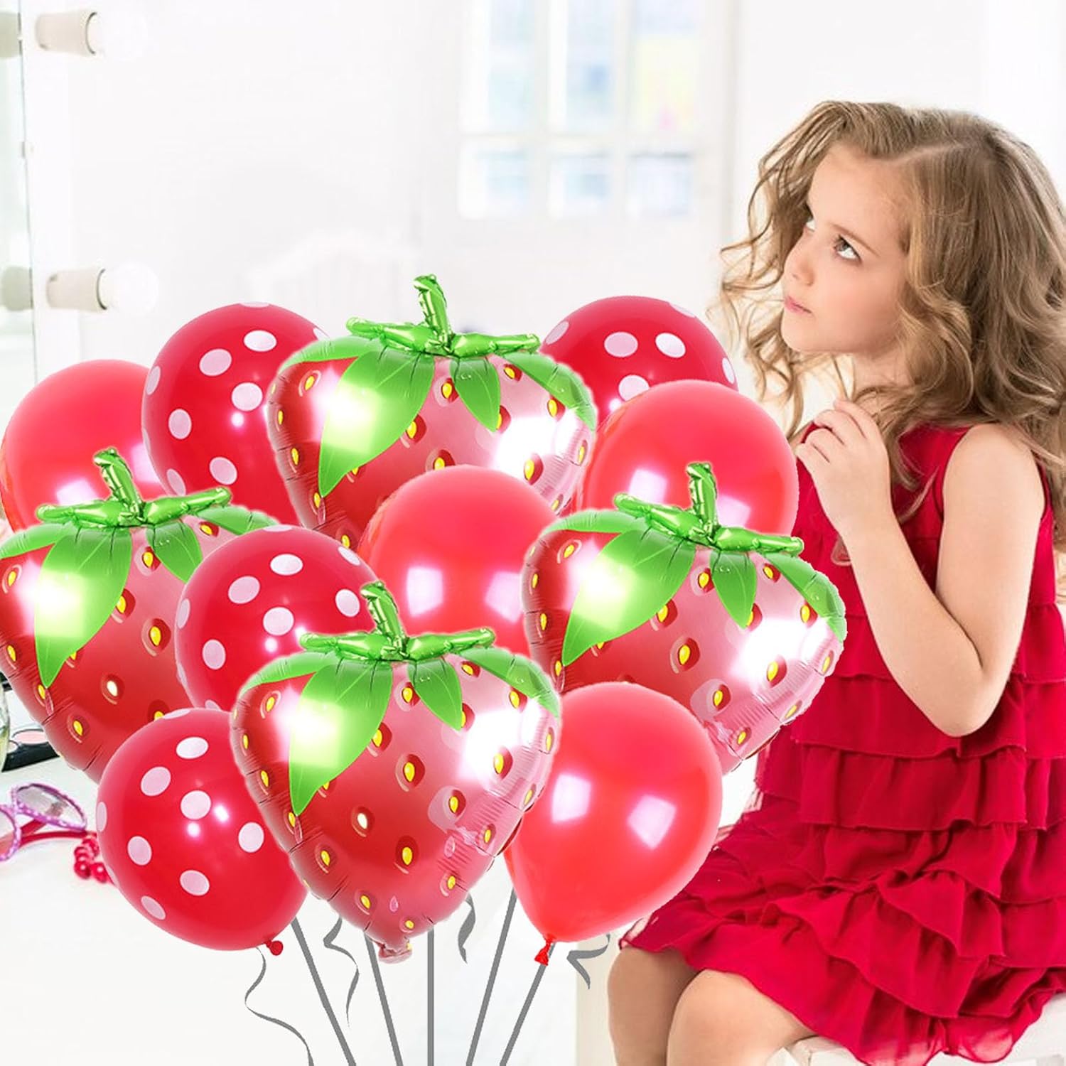 12 Pcs Strawberry Balloons Kit - đánh giá và giá Wedding Supply Kit