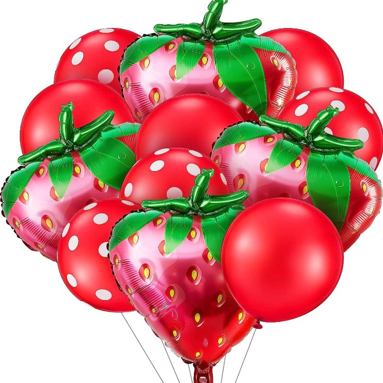 12 Pcs Strawberry Balloons Kit - đánh giá và giá Wedding Supply Kit