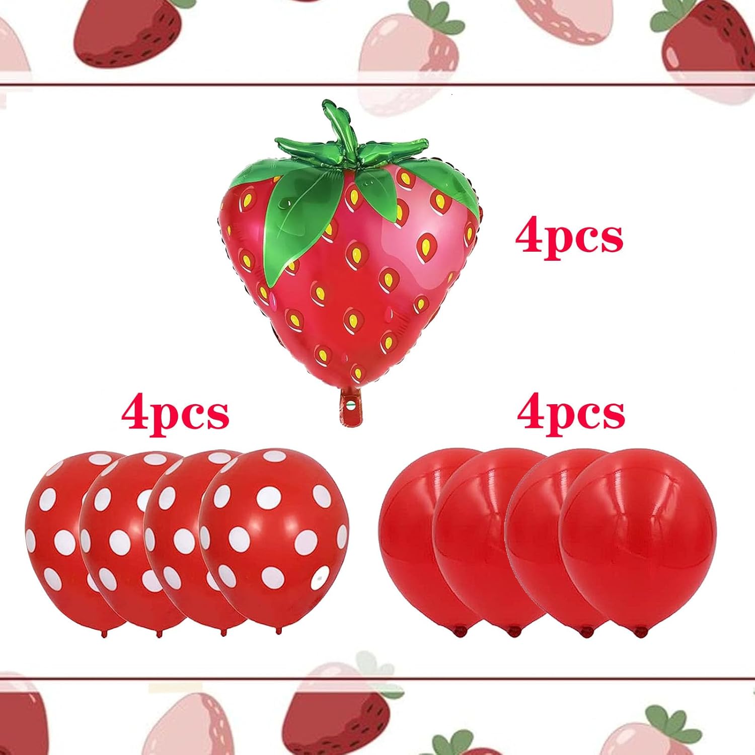 12 Pcs Strawberry Balloons Kit - đánh giá và giá Wedding Supply Kit