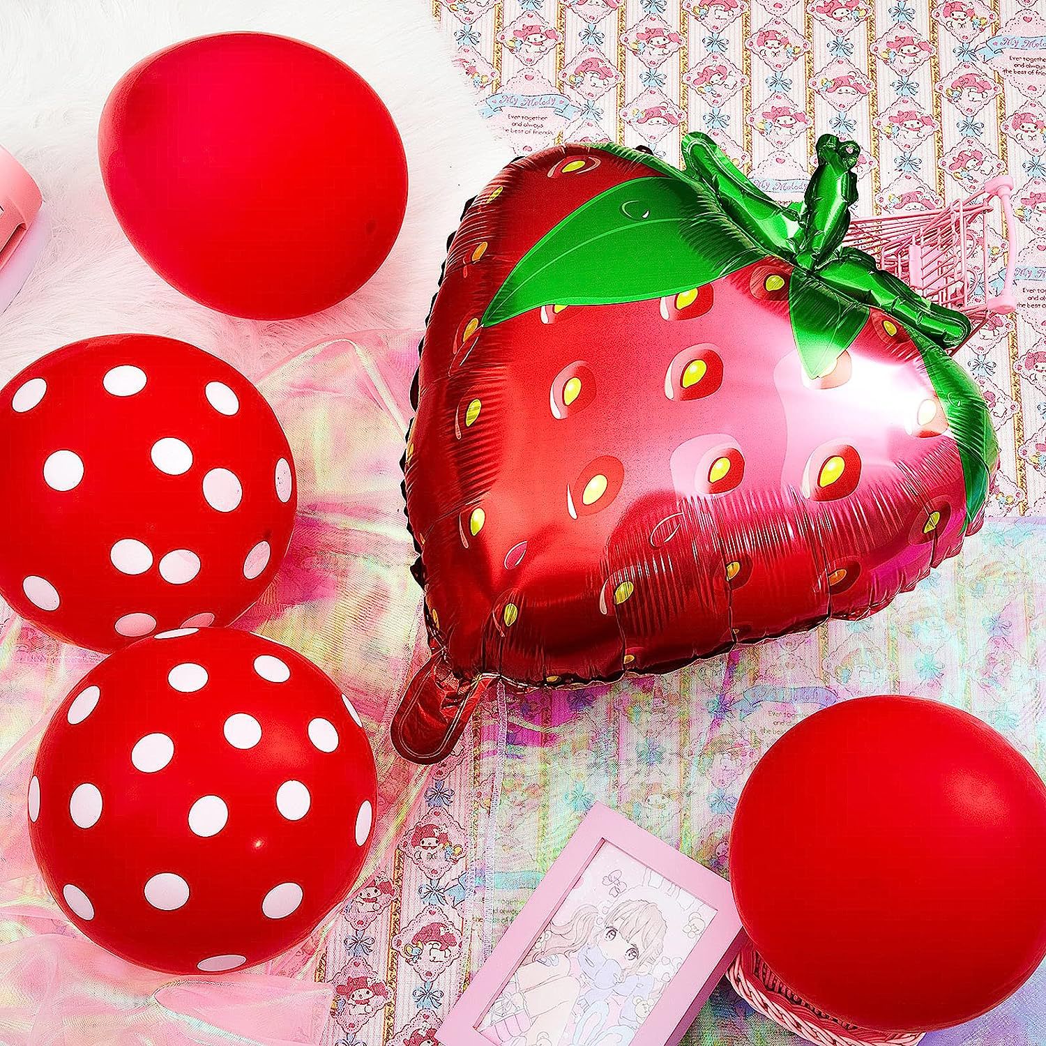 12 Pcs Strawberry Balloons Kit - đánh giá và giá Wedding Supply Kit