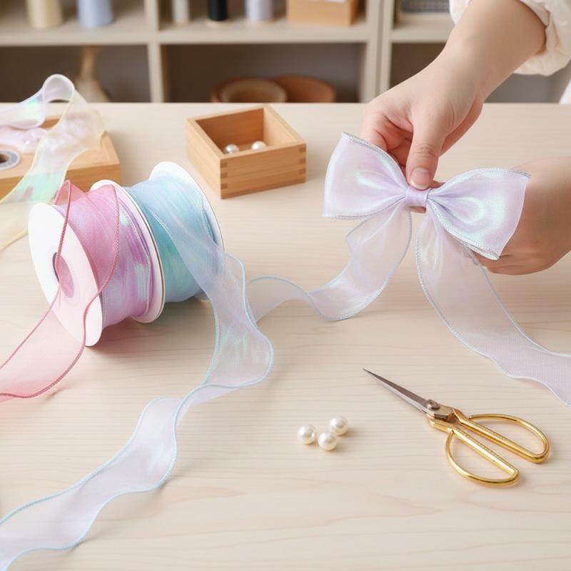 Fishtail Organza Ribbon 4cm Re - đánh giá và giá Wedding Packaging