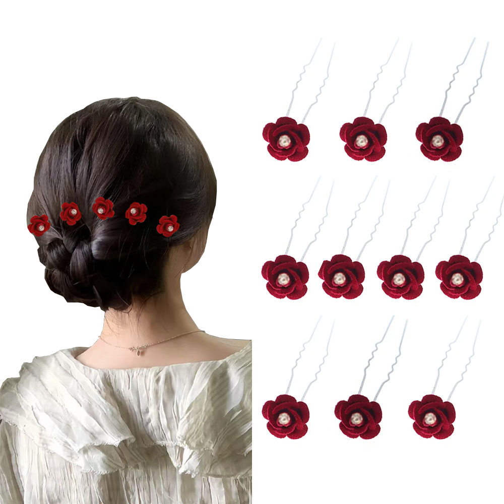 10Pcs Rose Hair Accessories We - đánh giá và giá Wedding Supply Store