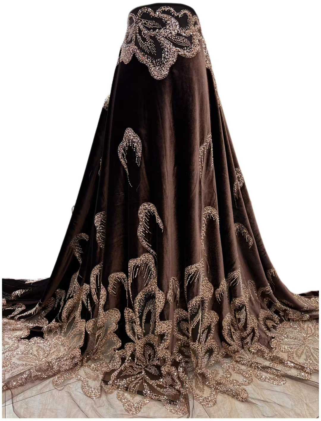 African Velvet Beaded Heavy La - đánh giá và giá Wedding Dress Supply
