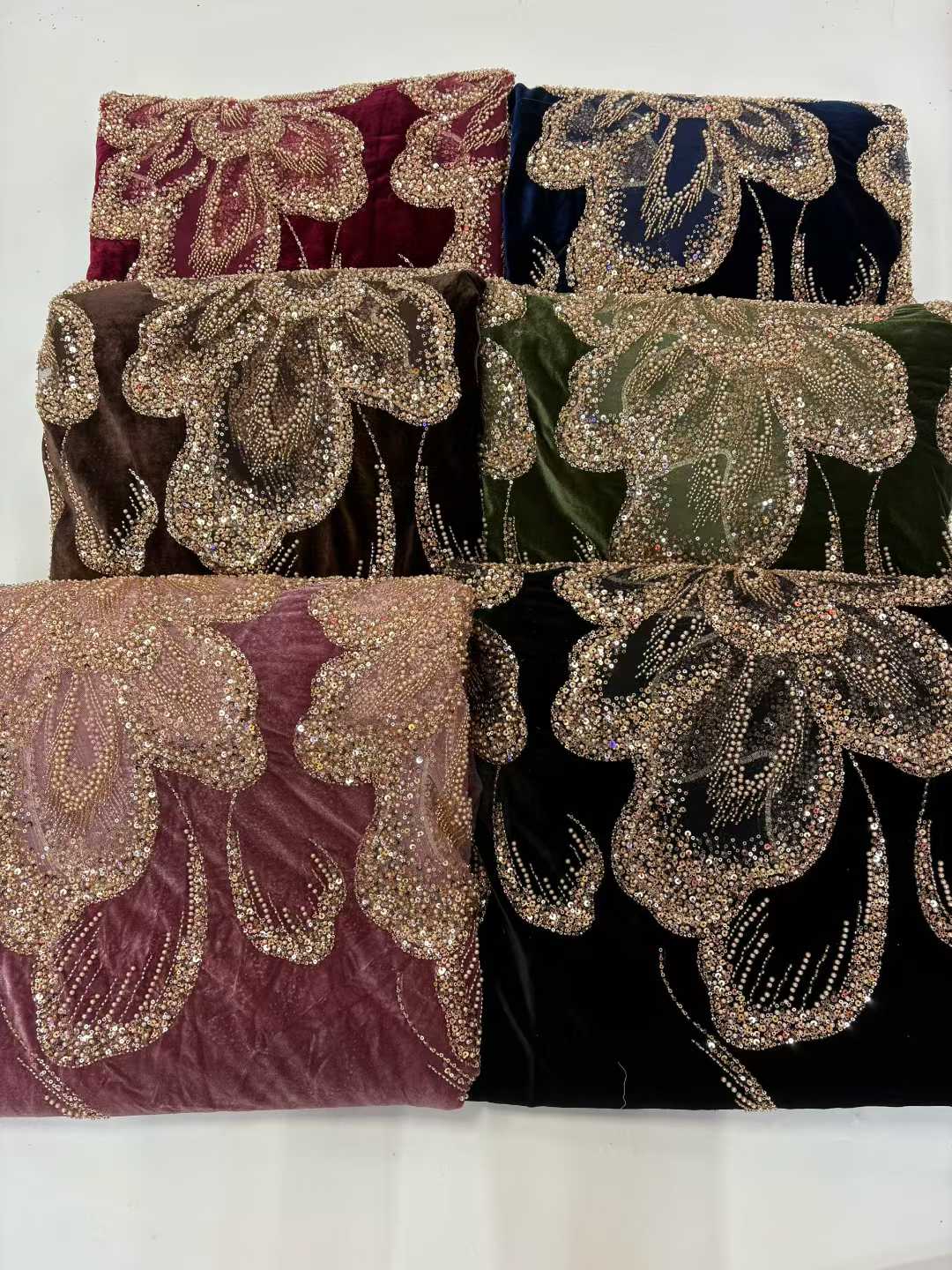 African Velvet Beaded Heavy La - đánh giá và giá Wedding Dress Supply