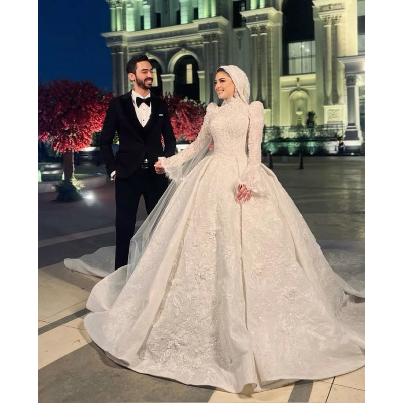 Customized 2026 White Muslim S - đánh giá và giá Wedding Dress Supply