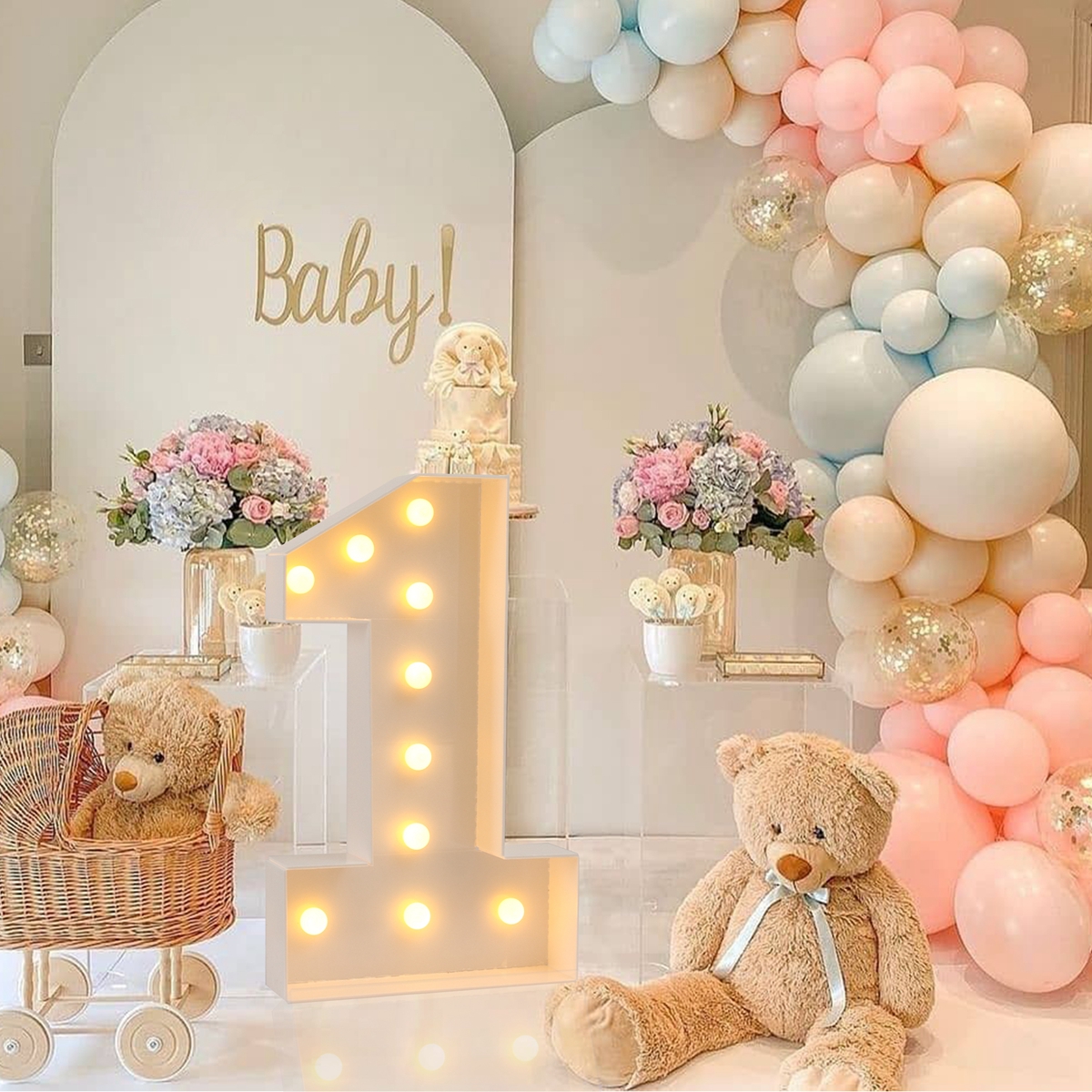 73cm Giant Figure White Warm L - đánh giá và giá Confetti Balloon Set