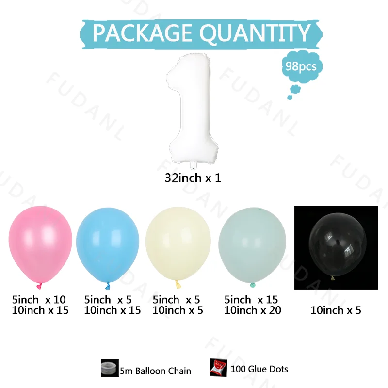 98pcs Cartoon Moana Balloons G - đánh giá và giá Wedding Supply Kit