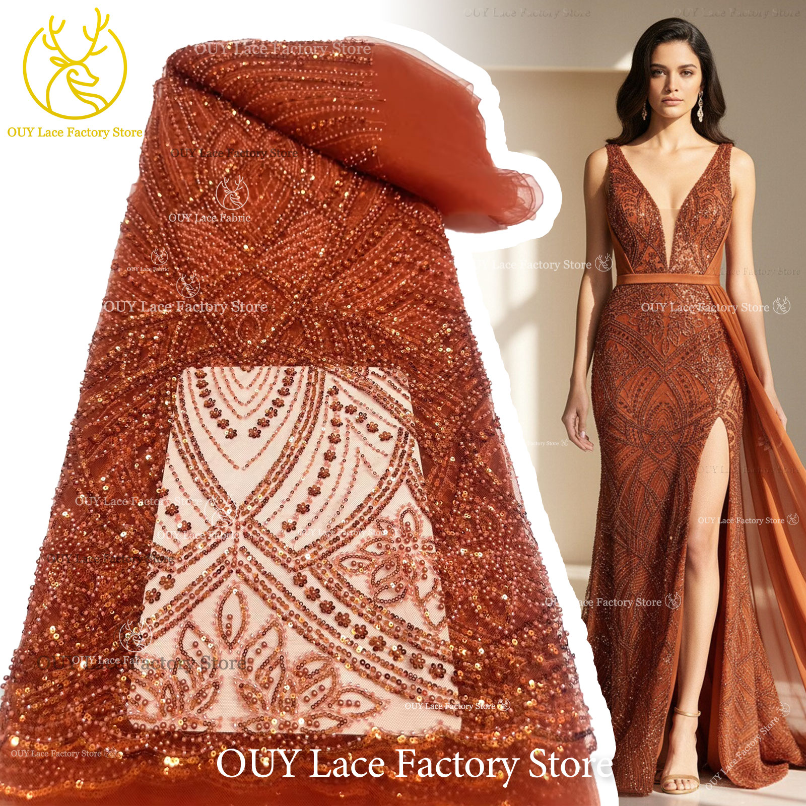 African Gold Beaded Lace Fabri - đánh giá và giá Wedding Dress Supply
