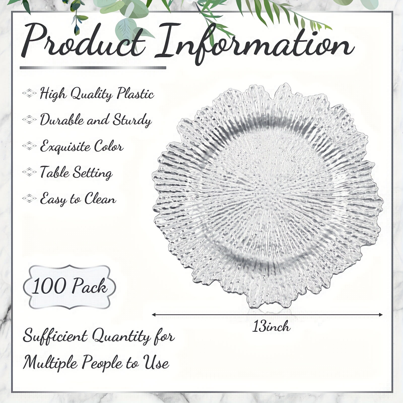 100pcs Reef Charger Plates Bul - đánh giá và giá Wedding Supply In Bulk