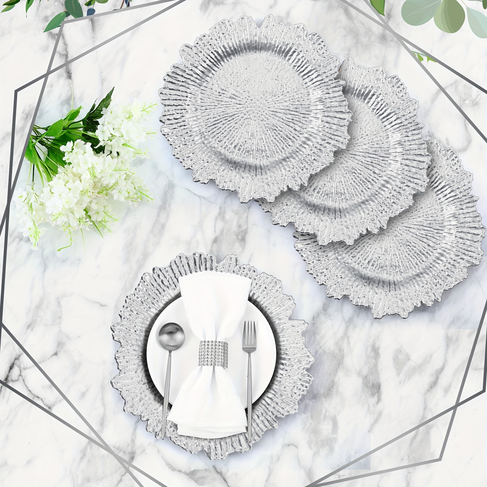 100pcs Reef Charger Plates Bul - đánh giá và giá Wedding Supply In Bulk