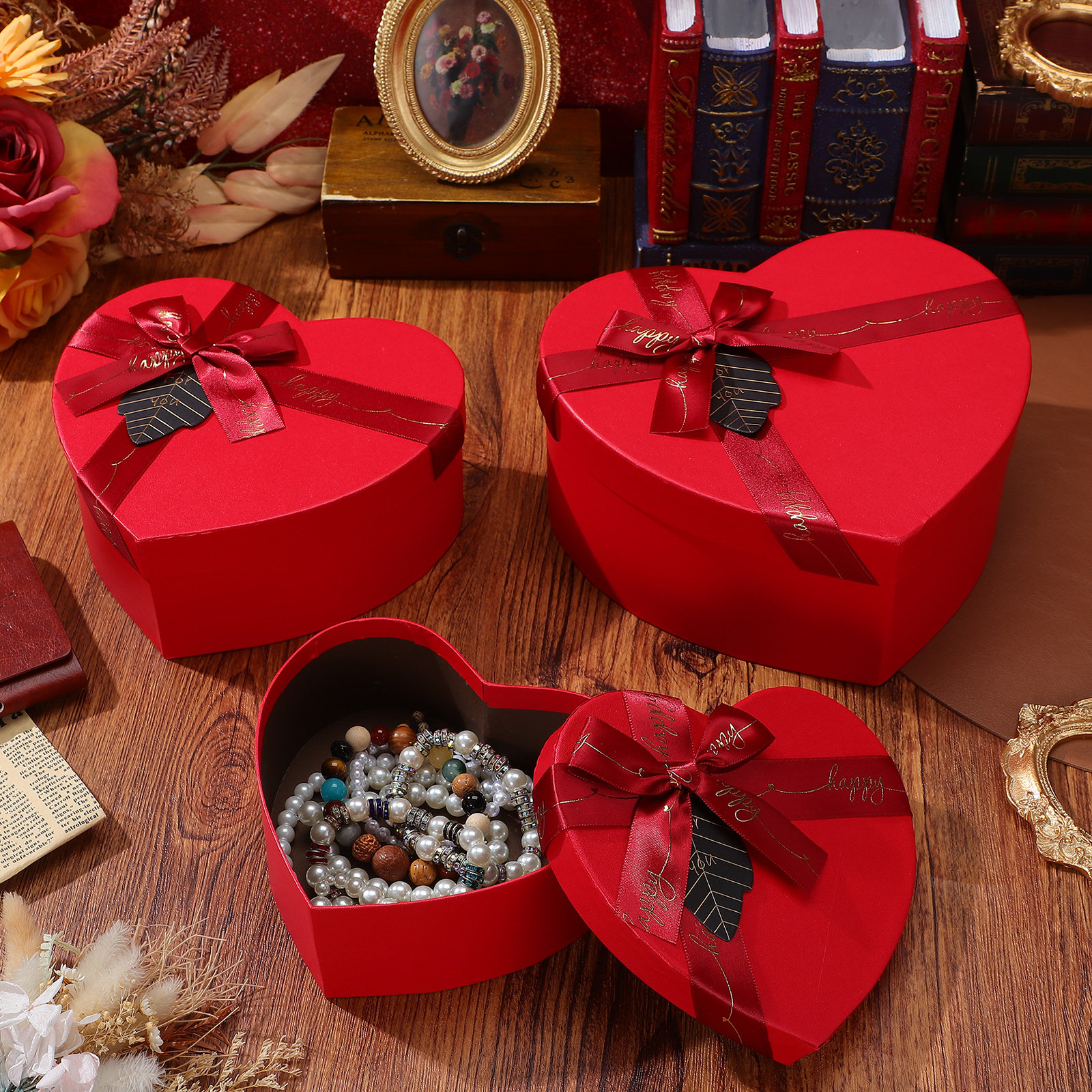 3Pcs Heart Gift Box Stylish Ro - đánh giá và giá Wedding Solution