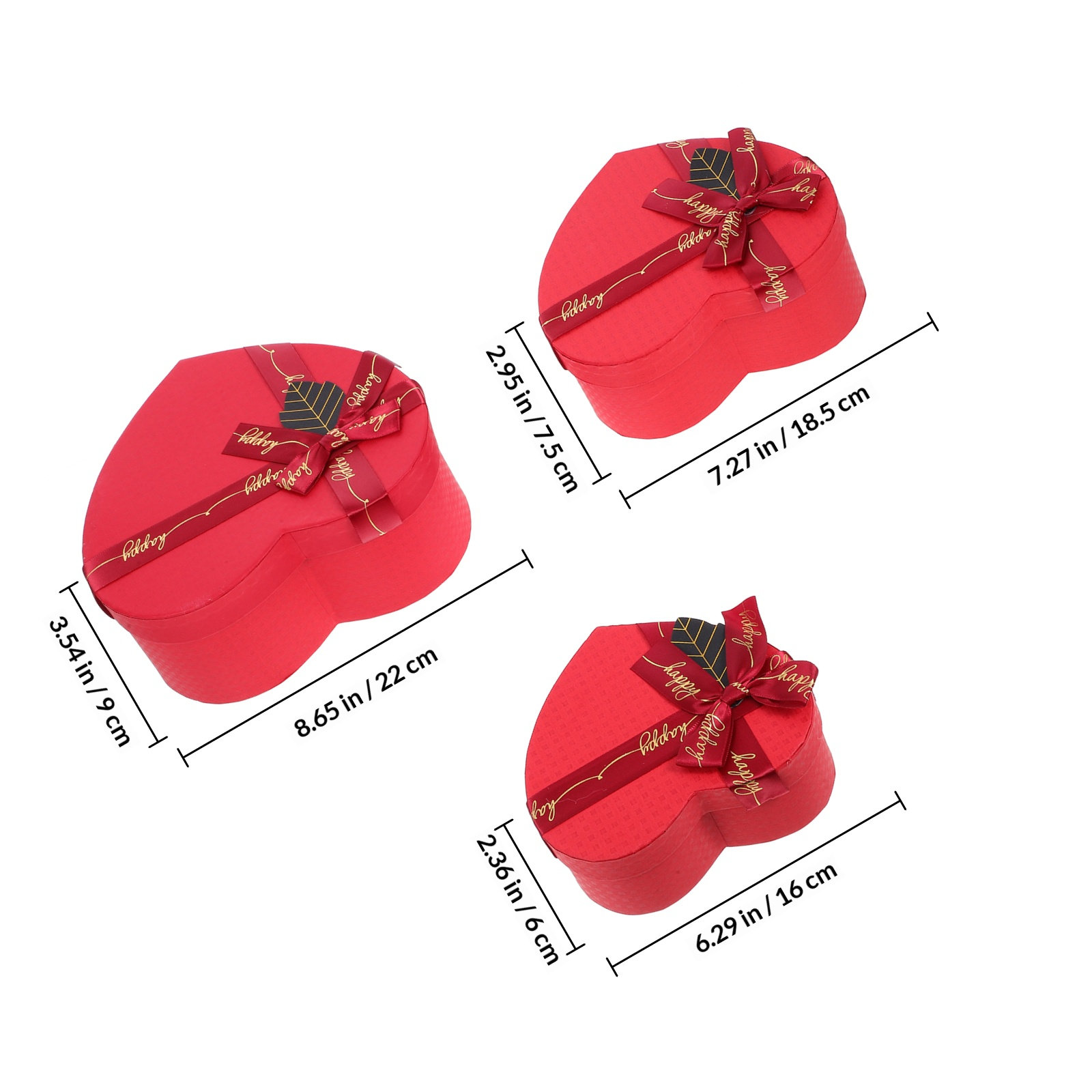 3Pcs Heart Gift Box Stylish Ro - đánh giá và giá Wedding Solution