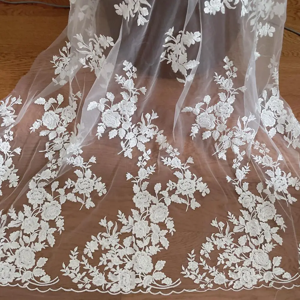 French Embroidered Lace Fabric - đánh giá và giá Wedding Dress Supply
